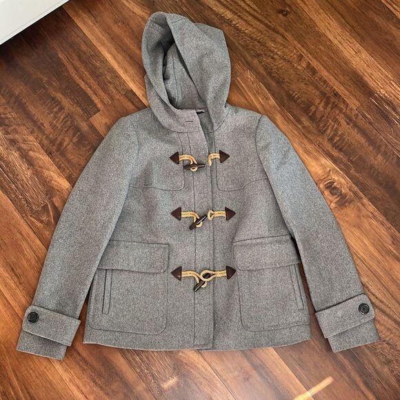 J. Crew Melton Wool Duffle Toggle Pea Coat size 8 - Picture 2 of 4